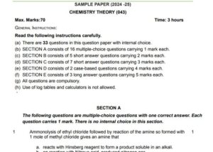 CBSE Class 12th Sample Question Paper & Marking Scheme for Exam 2024-25