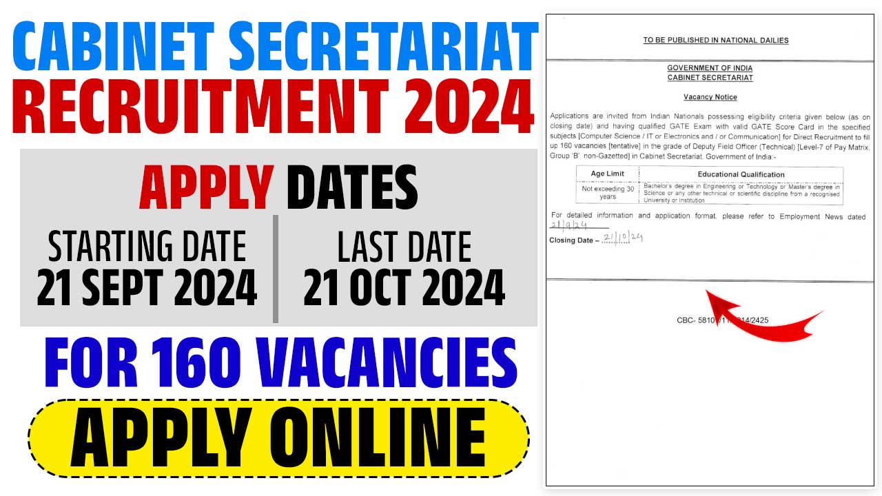 Cabinet Secretariat Recruitment 2024