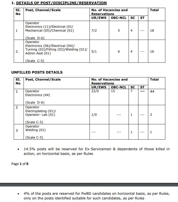 HAL Operator Recruitment 2024 Vacancy Details