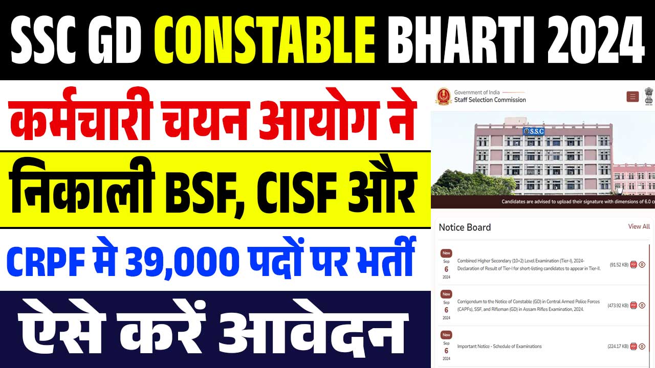 SSC GD CONSTABLE BHARTI 2024