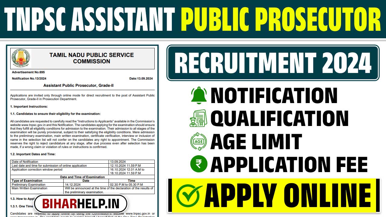 TNPSC Assistant Public Prosecutor Recruitment 2024 