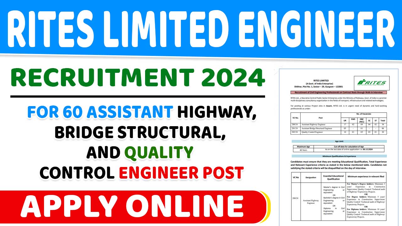 RITES Limited Engineer Recruitment 2024