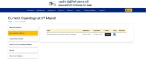 IIT Mandi Junior Assistant Recruitment 2024