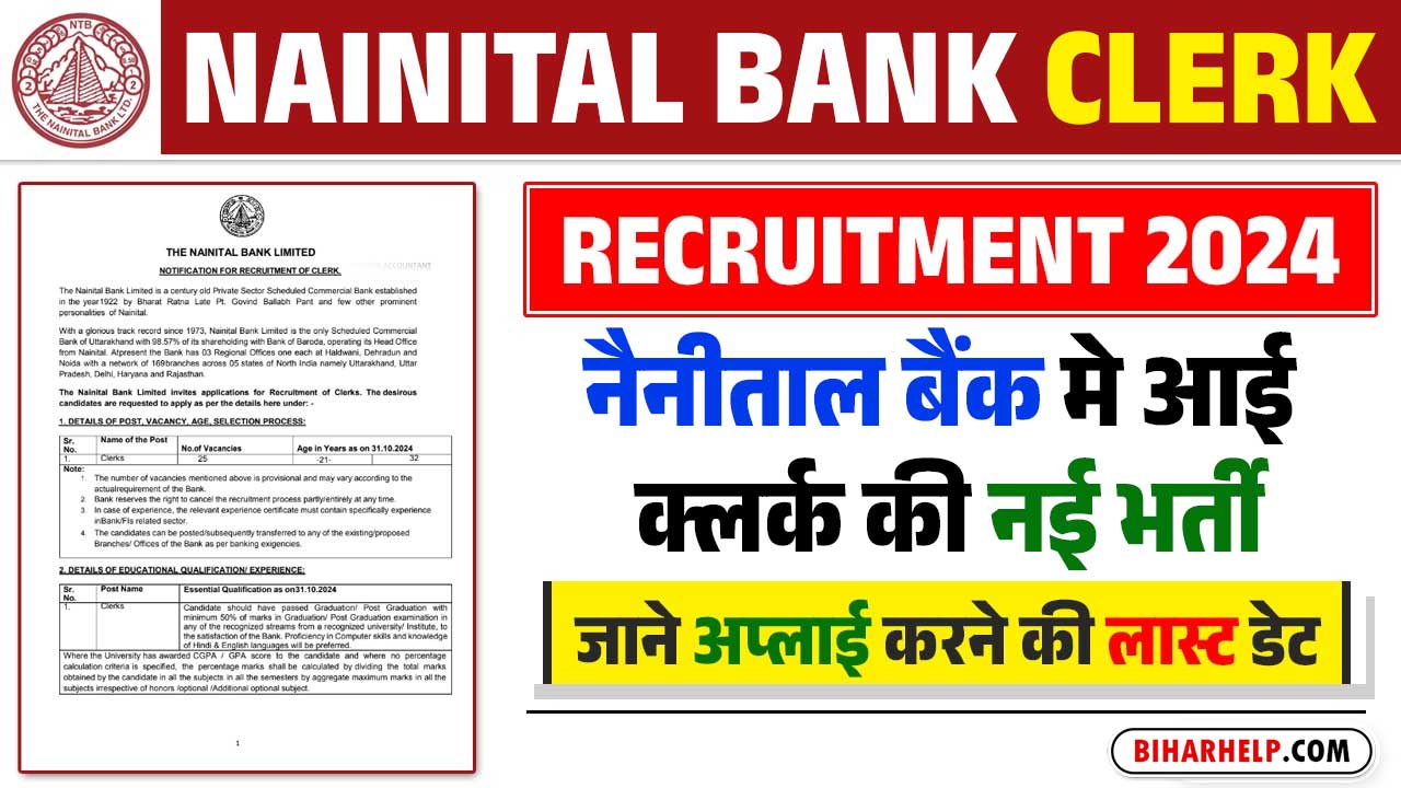 Nainital Bank Clerk Recruitment 2024