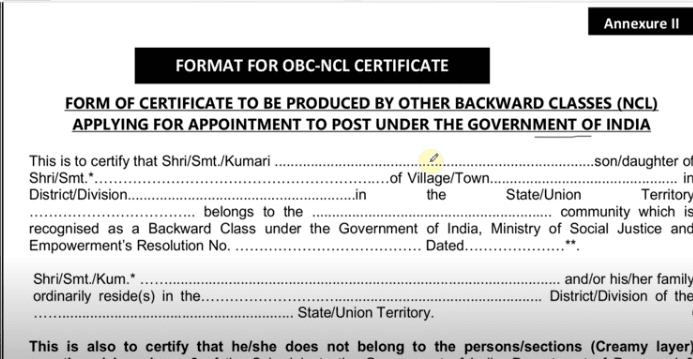 RRB Group D Caste Certificate