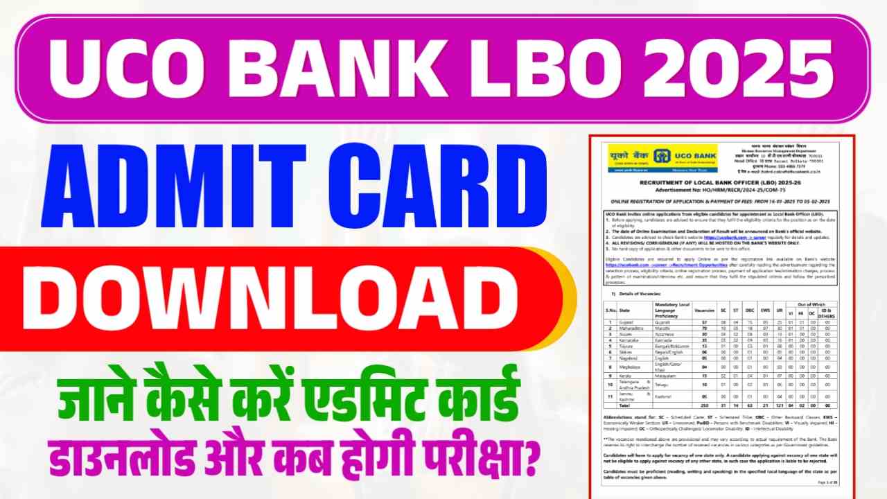 UCO Bank LBO Admit Card 2025