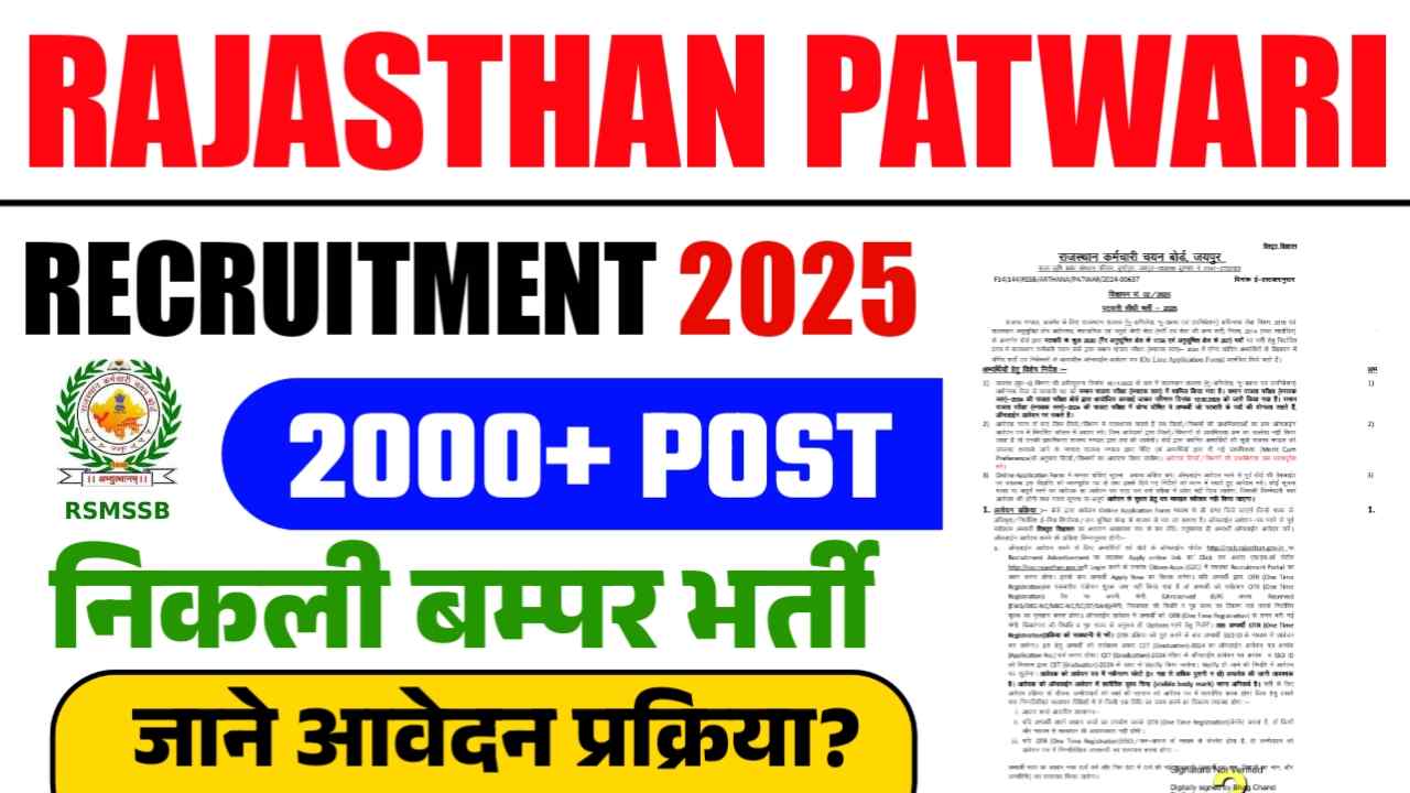 Rajasthan Patwari Recruitment 2025