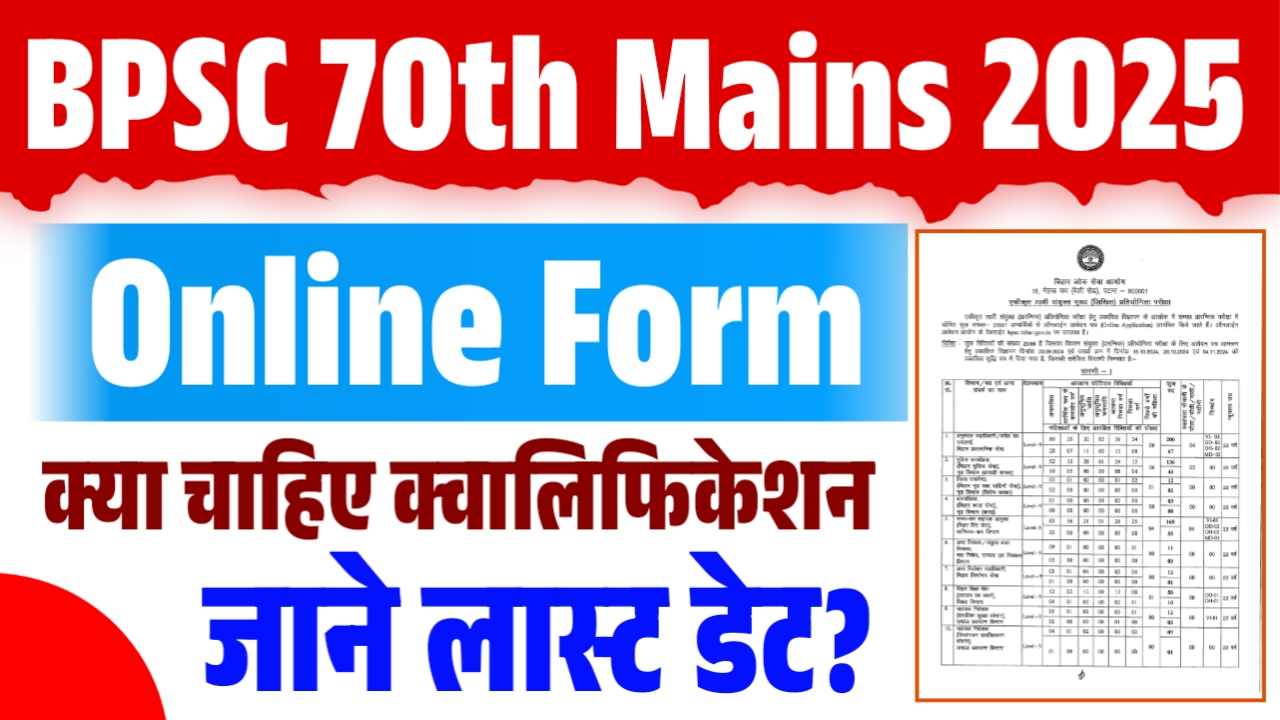 BPSC 70th Mains Online Form 2025