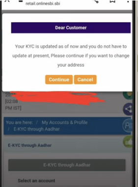 SBI Account KYC Online Update