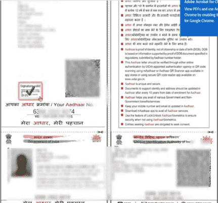 Aadhaar Card Signature Validation Online