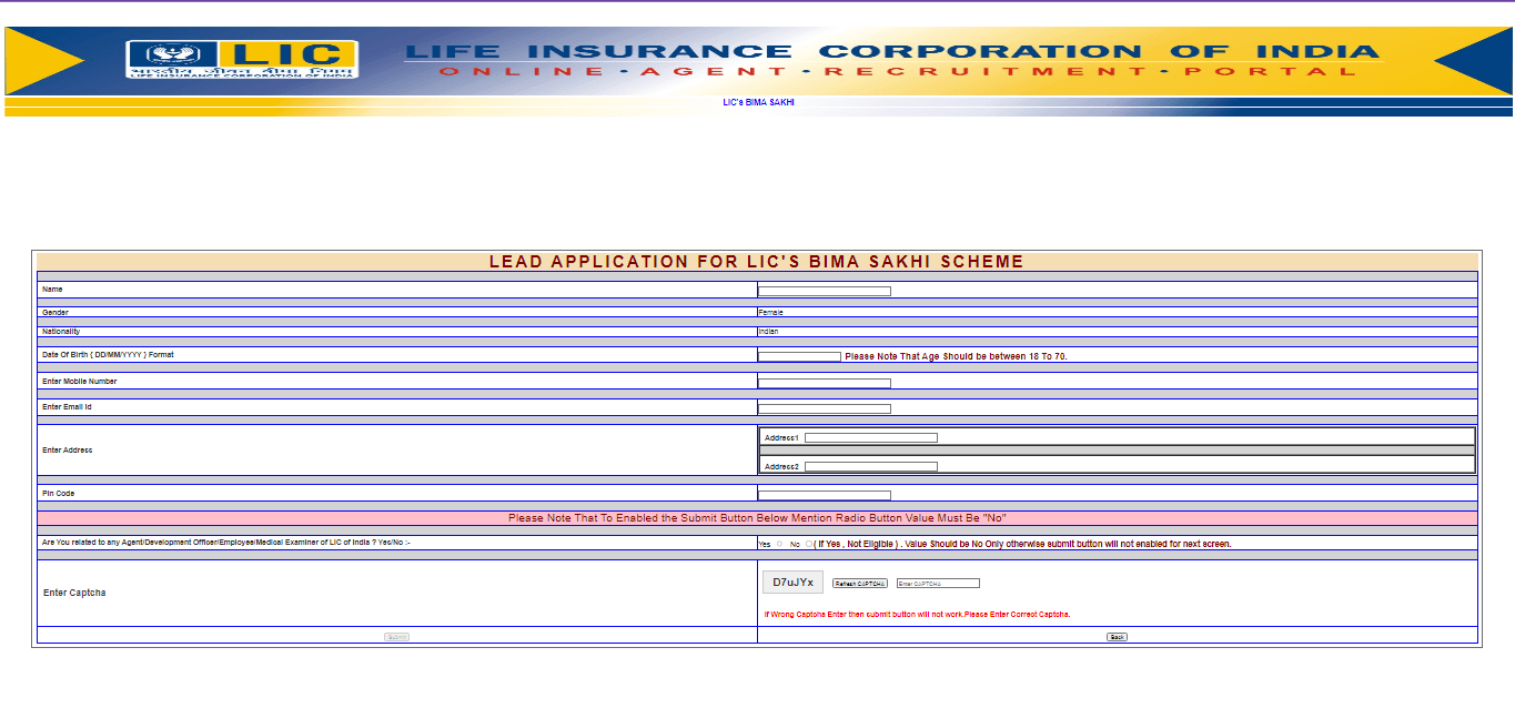 LIC Bima Sakhi Yojana Apply Online 2025