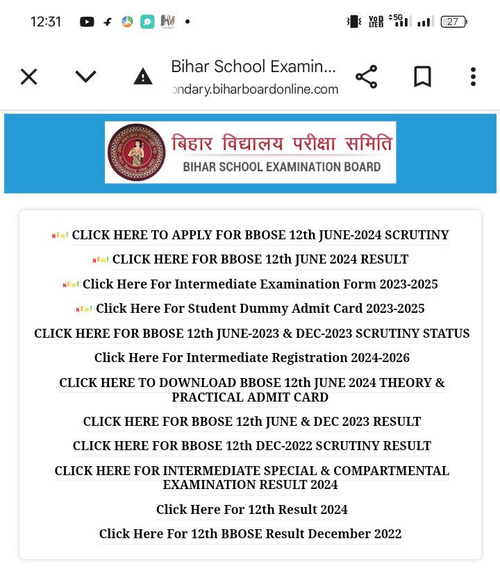 Bihar Board 12th Result 2025