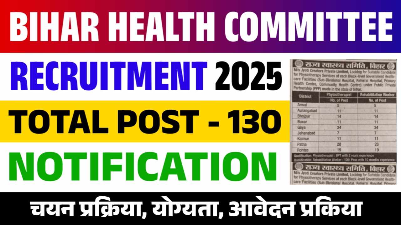 Bihar Health Committee Recruitment 2025