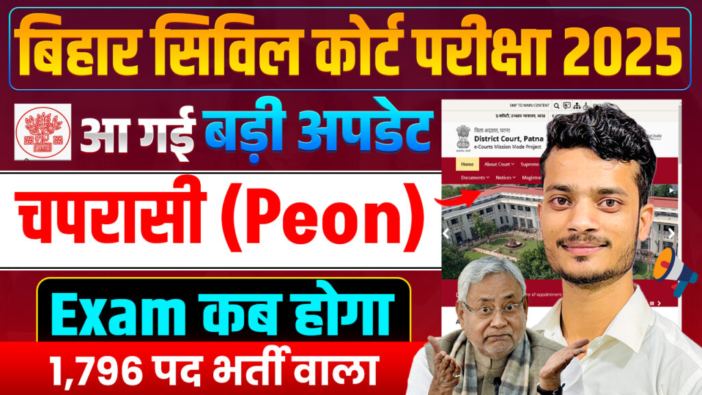 Bihar Civil Court Peon Exam Date 2025