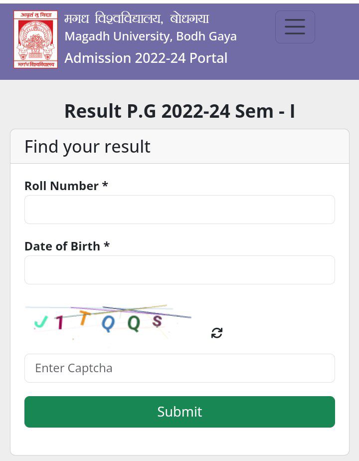 Magadh University PG 1st Semester Result 2025