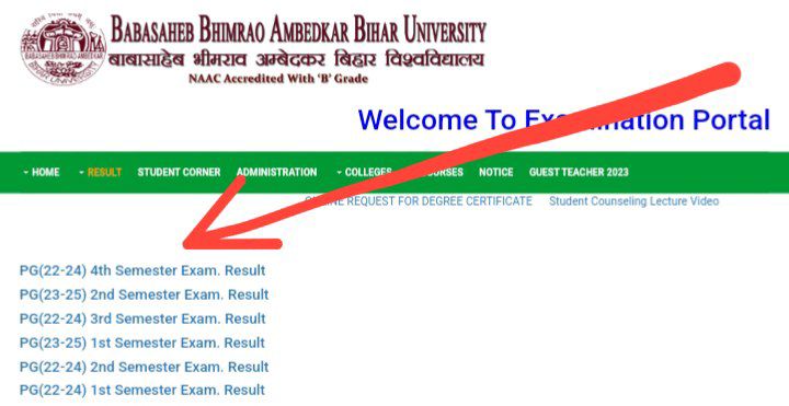 BRABU PG 4th Semester Result 2025