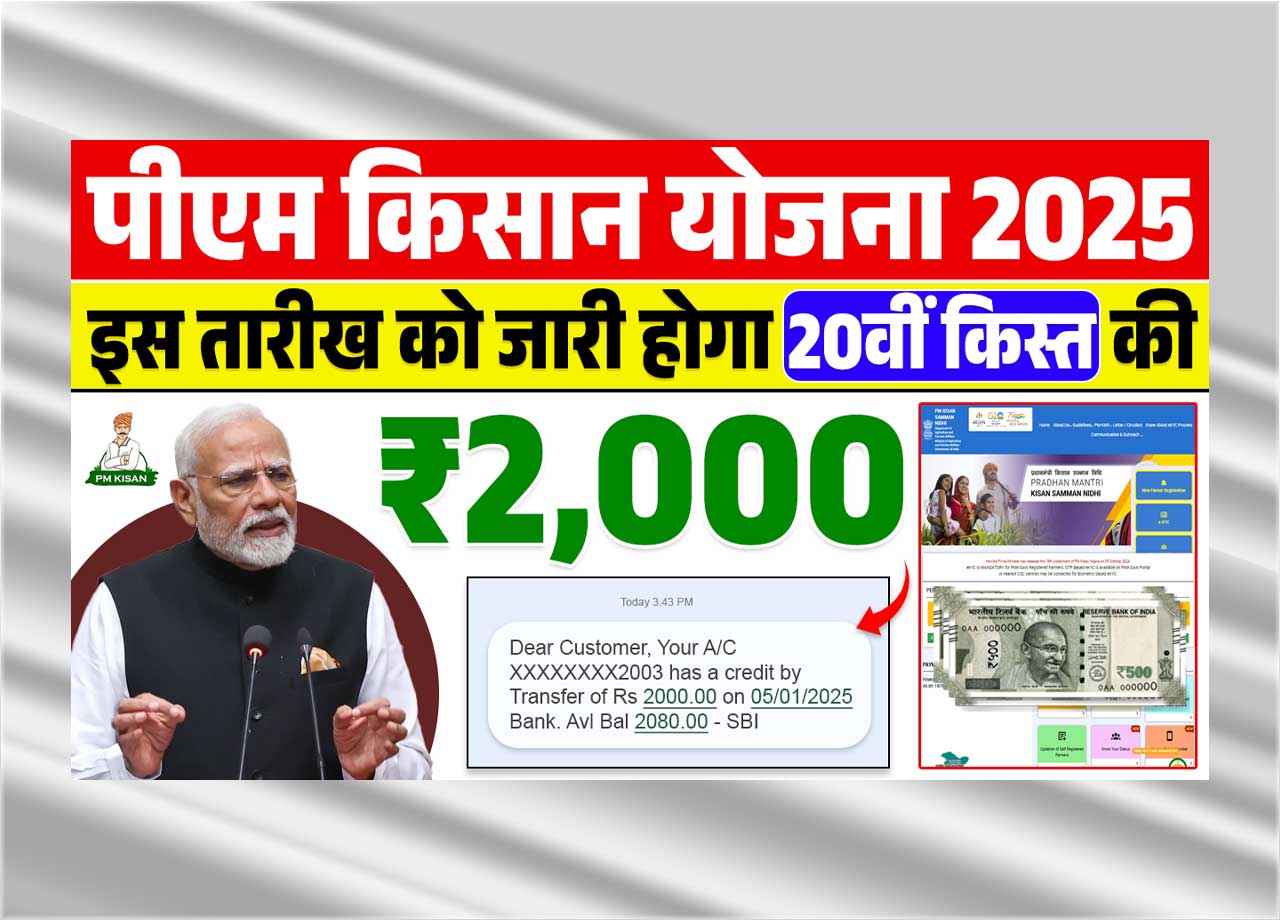 PM Kisan Samman Nidhi 20th Instalment