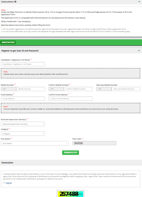 IB Security Assistant Vacancy 2025 Official Website Screenshot.
