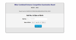 BCECE Entrance Exam Result 2025 Pdf Download