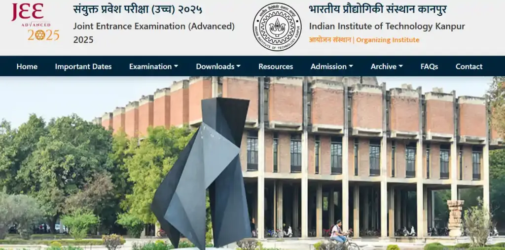 B.Tech in Textile Engineering Course Homepage of JEE Advanced 2025 by IIT Kanpur, showing exam details and entrance info for B.Tech programs