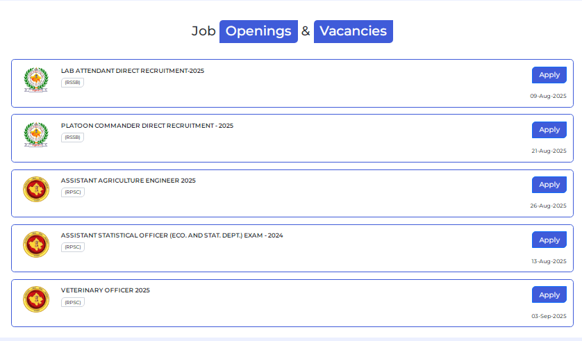 Rajasthan Police SI Recruitment 2025 Rajasthan Police SI Recruitment 2025 Official Website Screenshot.