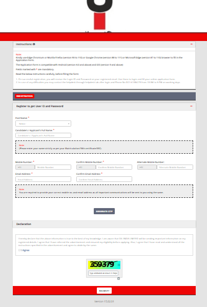 OIL India Junior Office Assistant Vacancy 2025 Official Website Screenshot.