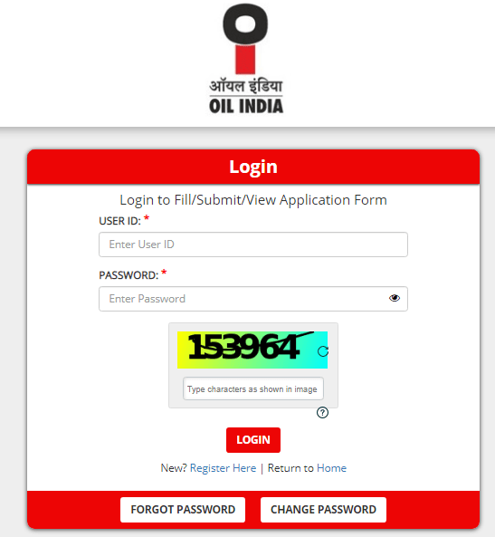 OIL India Junior Office Assistant Vacancy 2025 Official Website Screenshot.