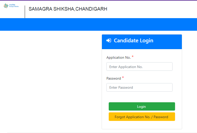SSA Chandigarh TGT Recruitment 2025 Official Website Screenshot.