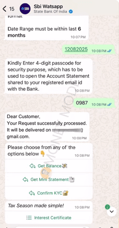 SBI Bank Statement Kaise Nikale Screenshot.