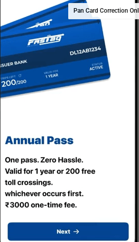 Fastag Annual Pass Apply Online Fastag Annual Pass Apply Online Screenshot.