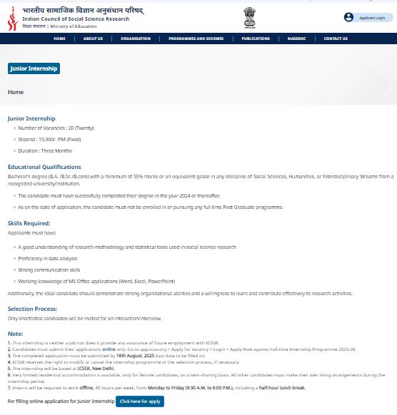 Education Internship 2025 Education Internship 2025 Official Website Screenshot.