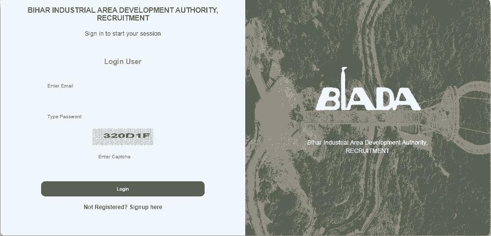 Bihar Udyog Vibhag Bharti 2025 Official Website Screenshot.