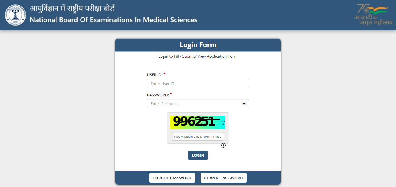 NEET PG Scorecard 2025 Official Website Screenshot.