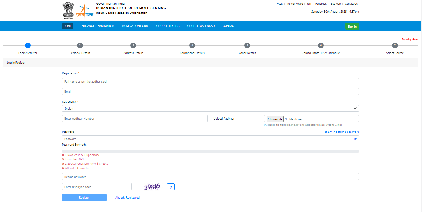 ISRO INTERNSHIP 2025 ISRO INTERNSHIP 2025 Official Website Screenshot.