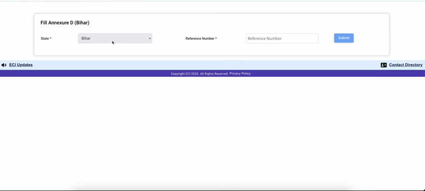 Bihar Voter Annexure D Form Kaise Bhare Official Website Screenshot.