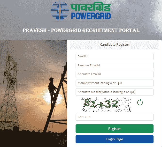 PGCIL Field Supervisor & Engineer Recruitment 2025 Official Website Screenshot.