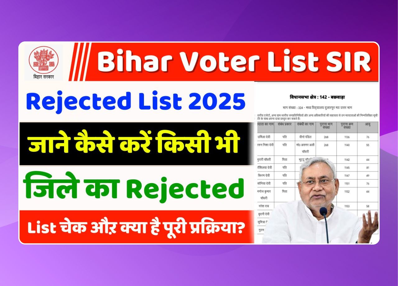 Bihar Voter List SIR Rejected List 2025 Bihar Voter List SIR Rejected List 2025