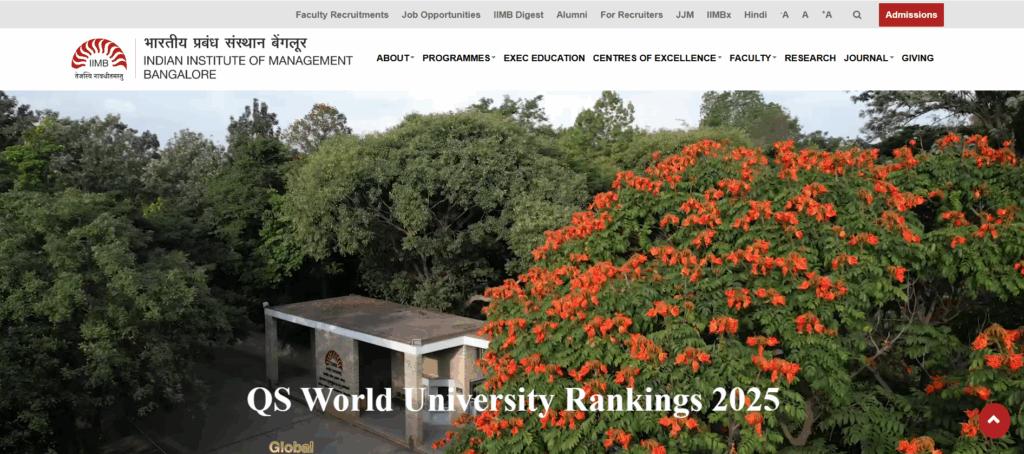 MBA in Public Policy Indian Institute of Management (IIM), Bangalore