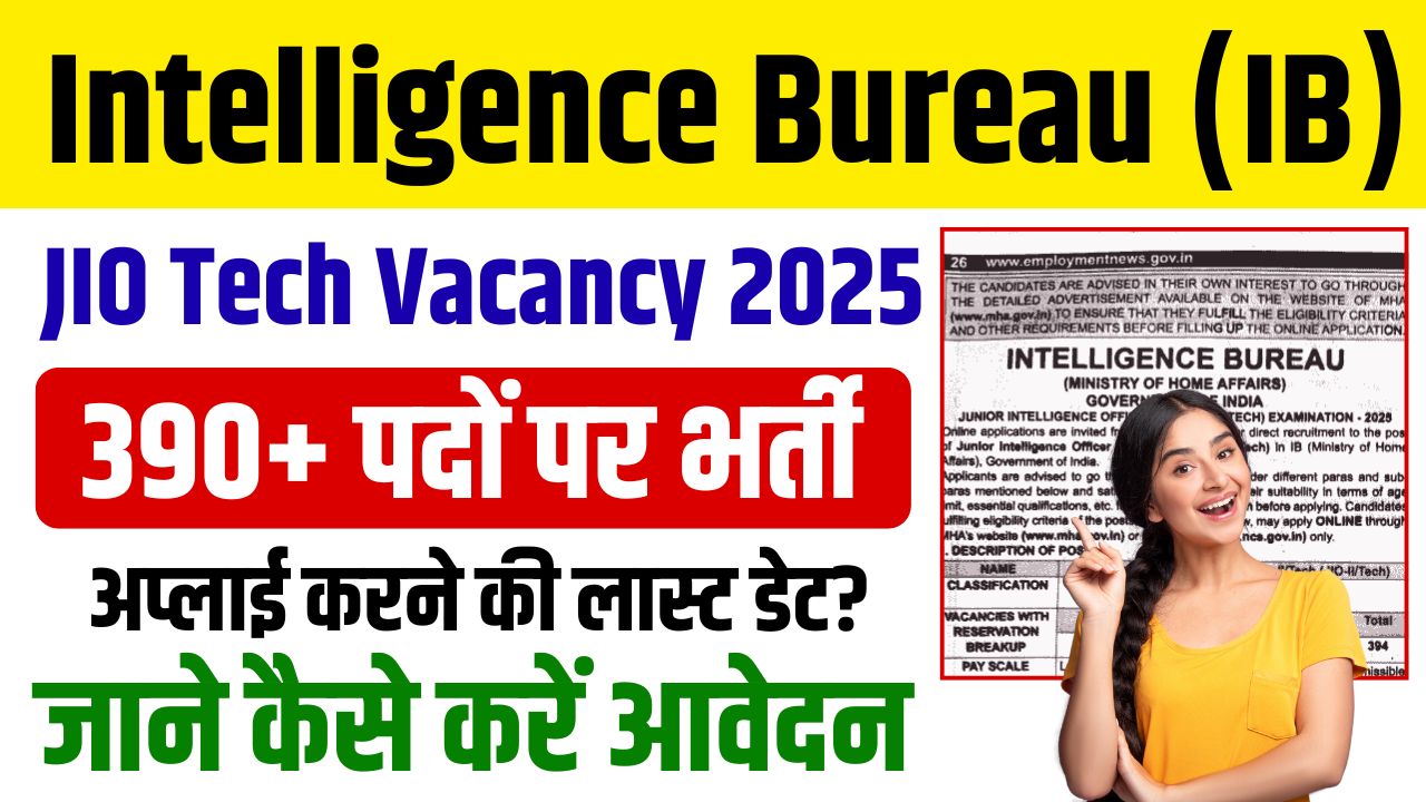 Intelligence Bureau (IB) JIO Tech Vacancy 2025
