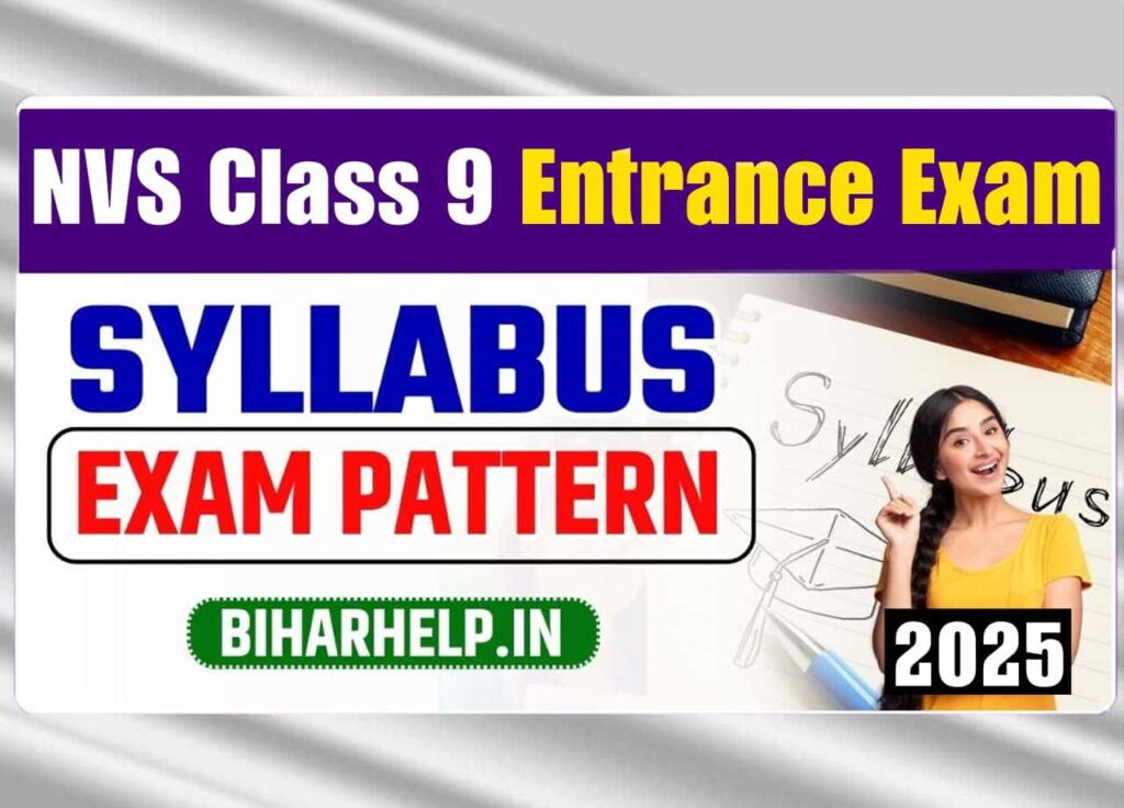 NVS Class 9 Entrance Exam Syllabus 2025 NVS Class 9 Entrance Exam Syllabus 2025: