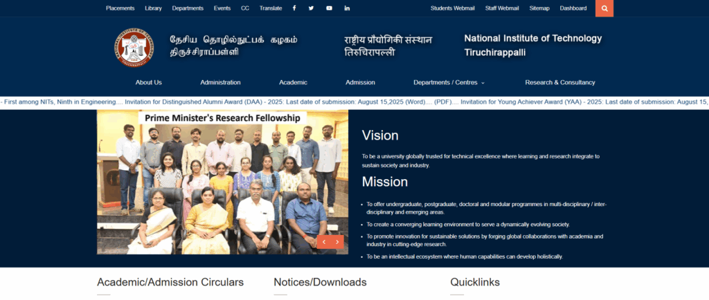 National Institute of Technology Warangal offers M.Tech in CSE course with advanced research facilities and expert guidance