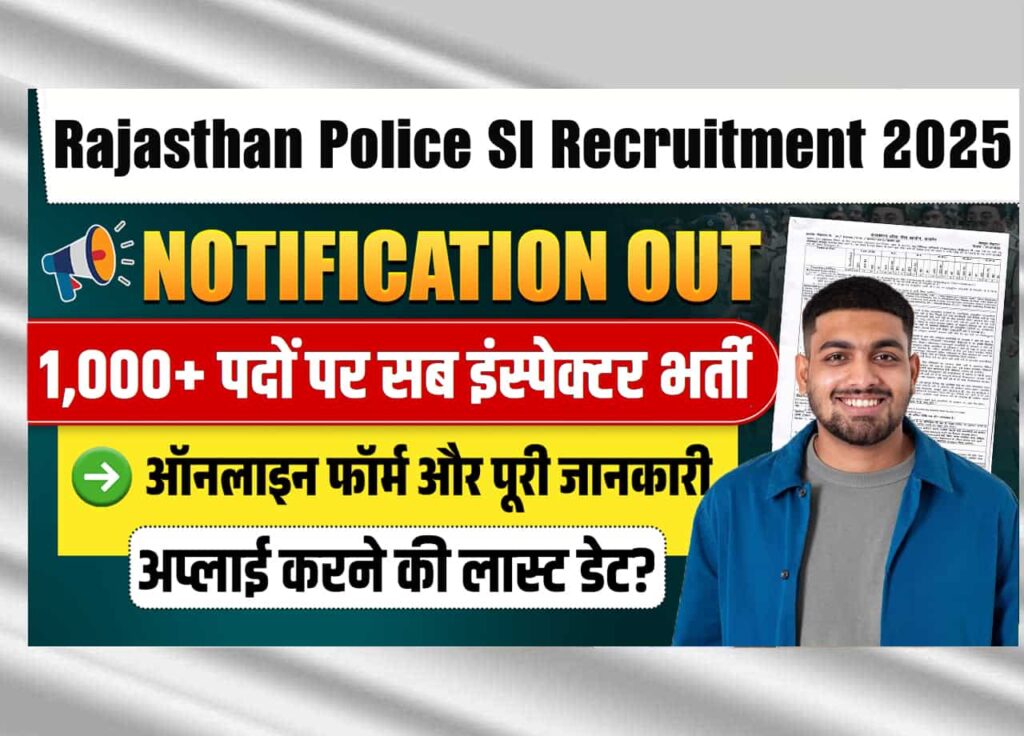 Rajasthan Police SI Recruitment 2025 Rajasthan Police SI Recruitment 2025