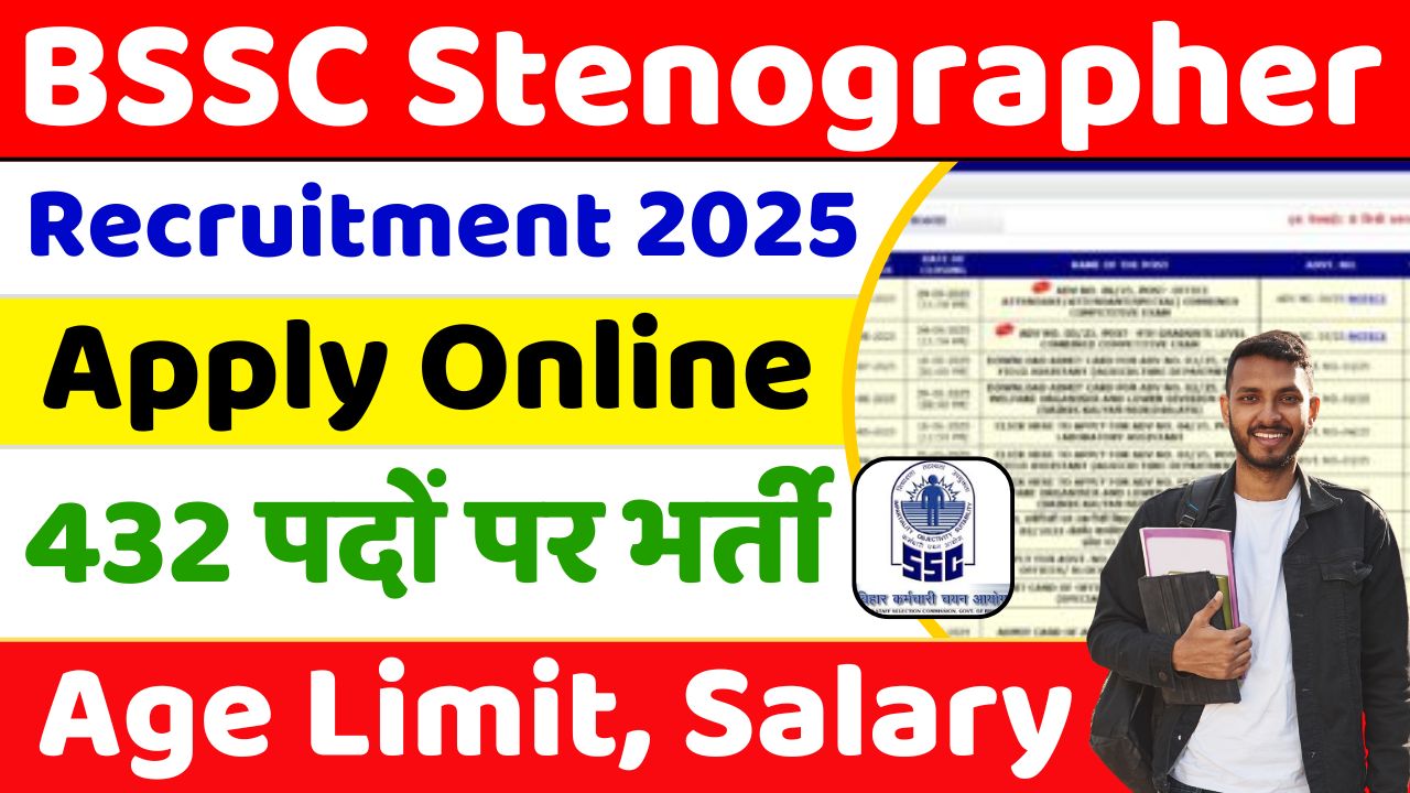 BSSC Stenographer Recruitment 2025 BSSC Stenographer Recruitment 2025
