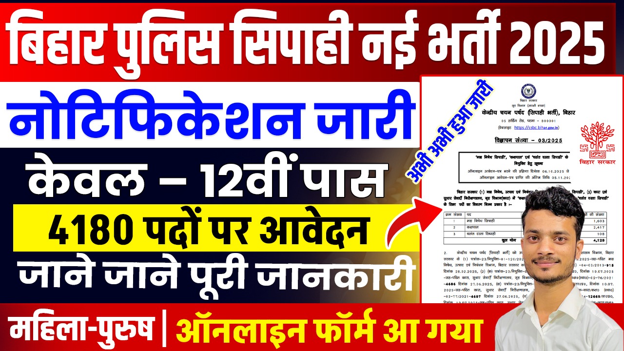 Bihar CSBC Constable Recruitment 2025