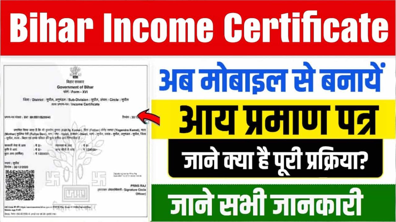 RTPS Bihar Income Certificate Apply Online 2025