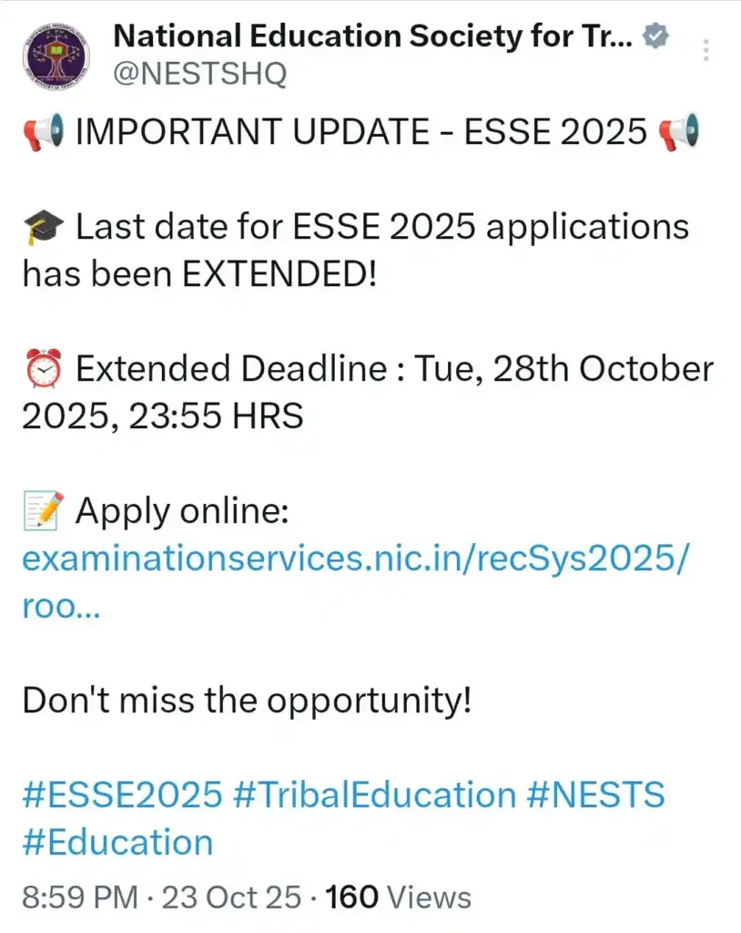 EMRS Recruitment 2025 date extended notice