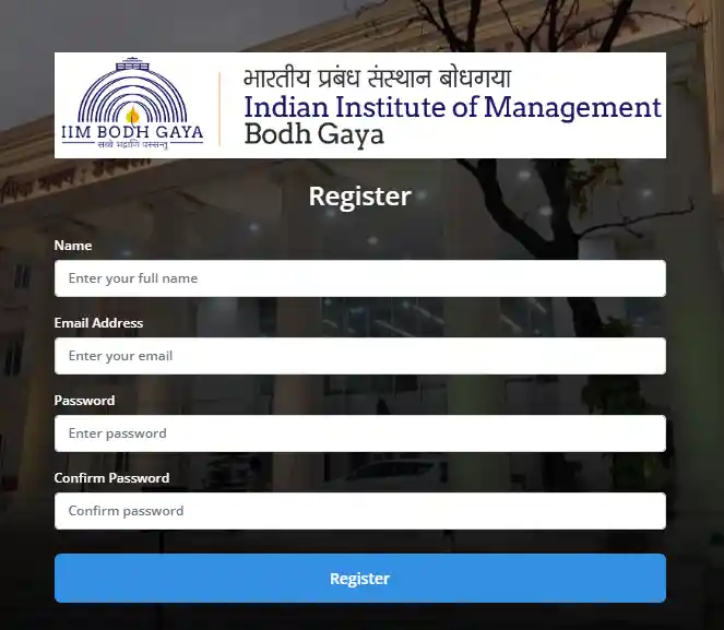 Registration page for Bihar Chief Minister's Fellowship Scheme 2025