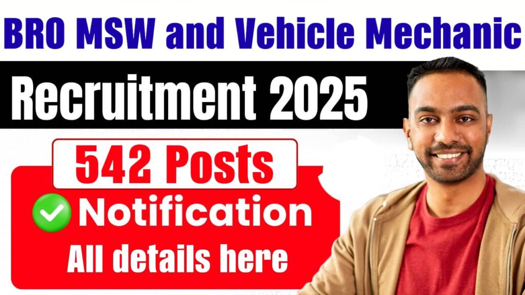 BRO MSW and Vehicle Mechanic Recruitment 2025