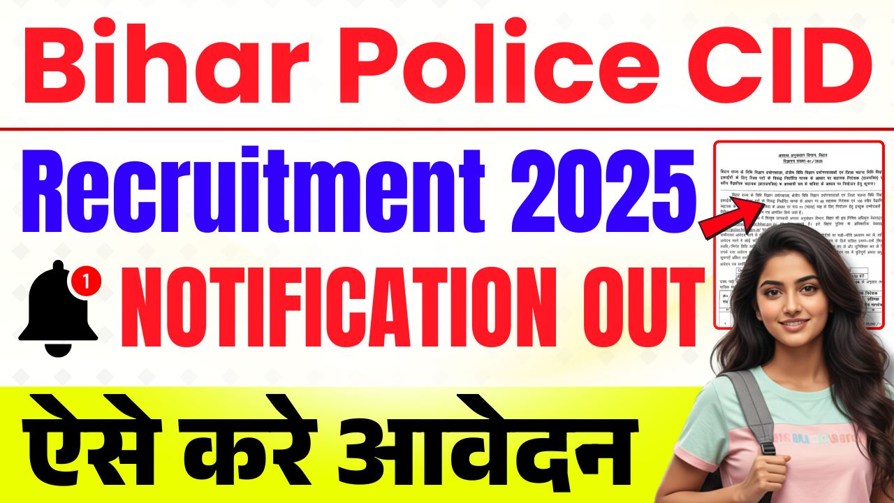 Bihar Police CID Recruitment 2025 Bihar Police CID Recruitment 2025