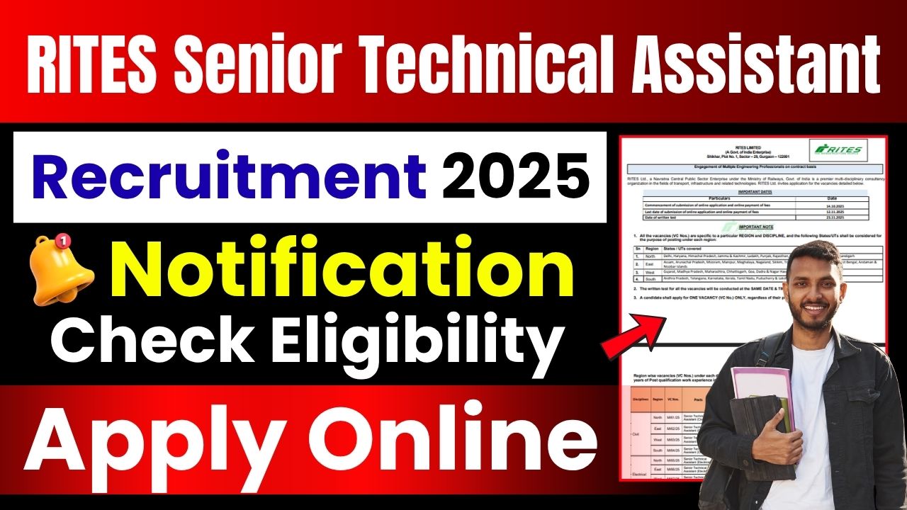 RITES Senior Technical Assistant Recruitment 2025